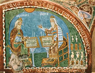 Fresque dans la crypte de la cathédrale, Anagni, Italie, 1928