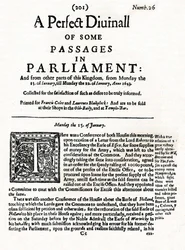 Première page de A Perfect Diurnall of Some Passages in Parliament, 1643, 1905