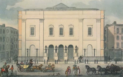 Vue de face du Théâtre Royal, Drury Lane, Westminster, Londres, 1812
