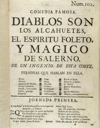 Frontispice de "Diablos son los alcahuetes, el espiritu foleto, y magico de Salerno"