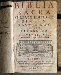 Frontispice de la Bible sacrée de Sixte V (1520-1590)