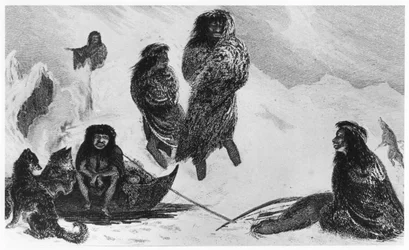 Fuegiens allant commercer avec les Patagons