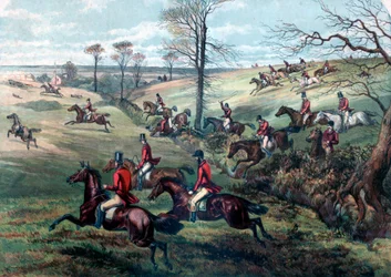 Pleine course, chasse au renard, 19ème siècle