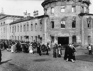Procession funéraire du poète Alexandre Blok, Petrograd, Russie, 10 août 1921