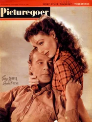 Gary Cooper 1901-1961 et Loretta Young 1913-2000, acteurs américains, 1945