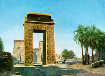 Portail devant le temple de Khonsou, Karnak, Égypte