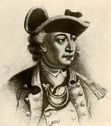 Le général John Sullivan, coiffé d