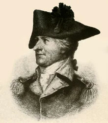 Général Philemon Dickinson, montrant un manteau à coupe haute