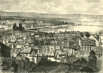 Genève, vue vers le lac, 1890