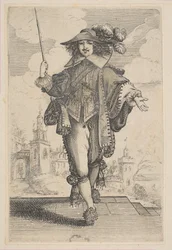 Gentleman tenant une cravache, 1629