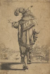 Gentilhomme Vu de Dos Indiquant un Paysage
