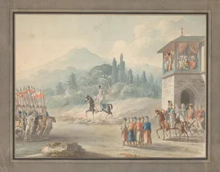 Revue de la cavalerie géorgienne, vers 1780