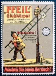 Étiquette publicitaire de manchon à gaz allemand