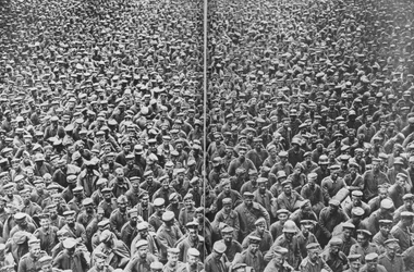 Prisonniers allemands capturés par les 3e et 4e armées britanniques, Somme, France, 21-22 août 1918