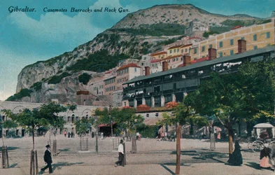 Gibraltar - Casemates Barracks et Rock Gun, vers 1900
