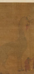 Girafe avec deux gardiens