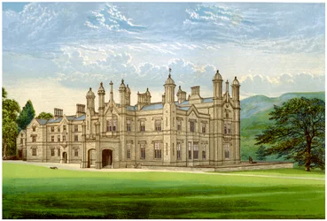Parc de Glanusk, Brecknockshire, Pays de Galles, maison du baronnet Bailey, vers 1880