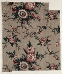 Fragment de chintz glacé, vers 1840