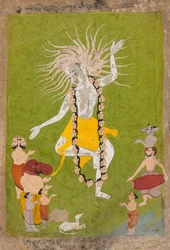 Le dieu Shiva dans son aspect féroce en tant que Mahakala dansant, vers 1700-1710