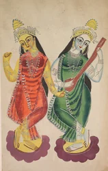Déesses Lakshmi et Sarasvati, 1800s