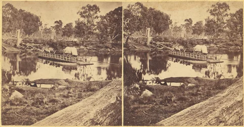 Golbourn Punt à Seymour, Australie, années 1860