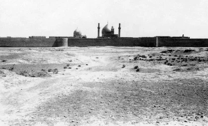 Dôme doré et minarets de la mosquée de Samarra, Mésopotamie, 1918