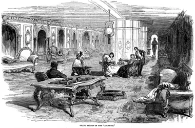 Grand salon du paquebot Atlantic, 1850