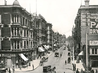 Avenue Grant regardant vers le nord depuis Market Street, San Francisco, USA, 1895