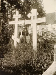 Tombes dans le cimetière du couvent de Novodevichy, Moscou, Russie, 1929