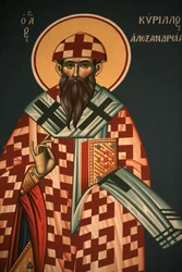 Icône orthodoxe grecque représentant Saint Cyrille d