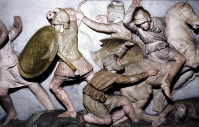 Les Grecs combattent les Perses, le sarcophage d