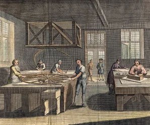 Meulage et polissage du verre à vitre, 1760