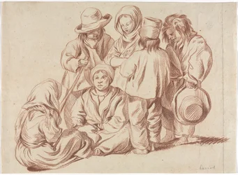 Groupe de six enfants (recto), Esquisse d