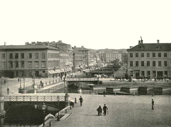 Gustav Adolfs torg et Ostra Hamngatan, Göteborg, Suède, 1895