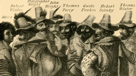 Guy Fawkes et les conspirateurs, vers 1872