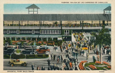 Habana : Départ des courses de chevaux. Piste de course Oriental Park, vers 1910