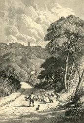 Hampstead, depuis la route de Kilburn, vers 1876