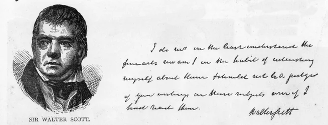 Écriture et signature de Sir Walter Scott