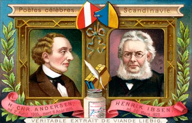 Hans Christian Andersen et Henrik Ibsen, vers 1900