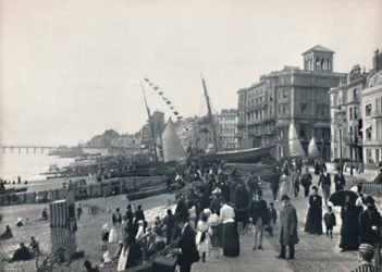 Hastings - Le Front, montrant la jetée, 1895