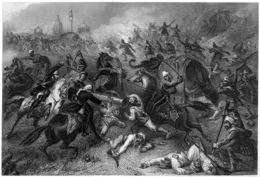 La colonne de Havelock attaquant les mutins devant Cawnpore, 1857