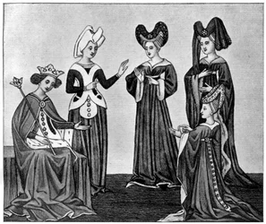 Coiffes en forme de cœur, 15ème siècle, 1910