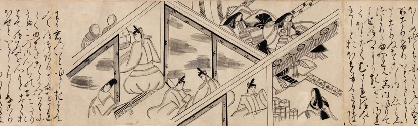 Chapitre Heartvine Aoi du Conte de Genji Genji monogatari, 16ème siècle
