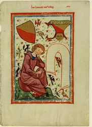 Heinrich von Veldeke du Codex Manesse, entre 1305 et 1340