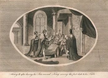 Henri II, après avoir couronné son fils roi, servant le premier plat à sa table, 1170 1793