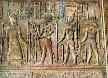 Relief hiéroglyphique, Temple de Kom Ombo, Égypte, XXe siècle