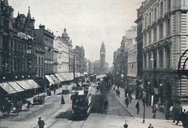 High Street, Belfast, montrant le Mémorial Albert au loin, 1917