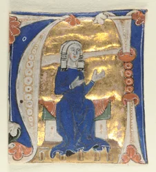 Initiale historiée A excisée d