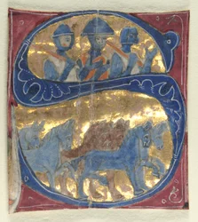 Initiale historiée S excisée d