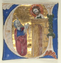 Initiale historiée U extraite d